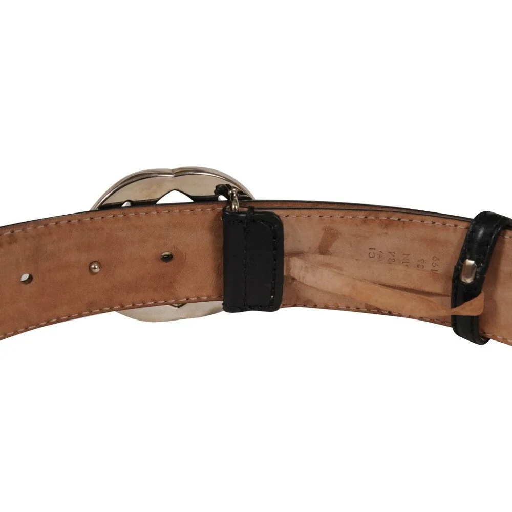 Gucci Mens Interlocking GG Supreme Buckle Belt Sizze 90 36 Black Leather - Picture 5 of 12